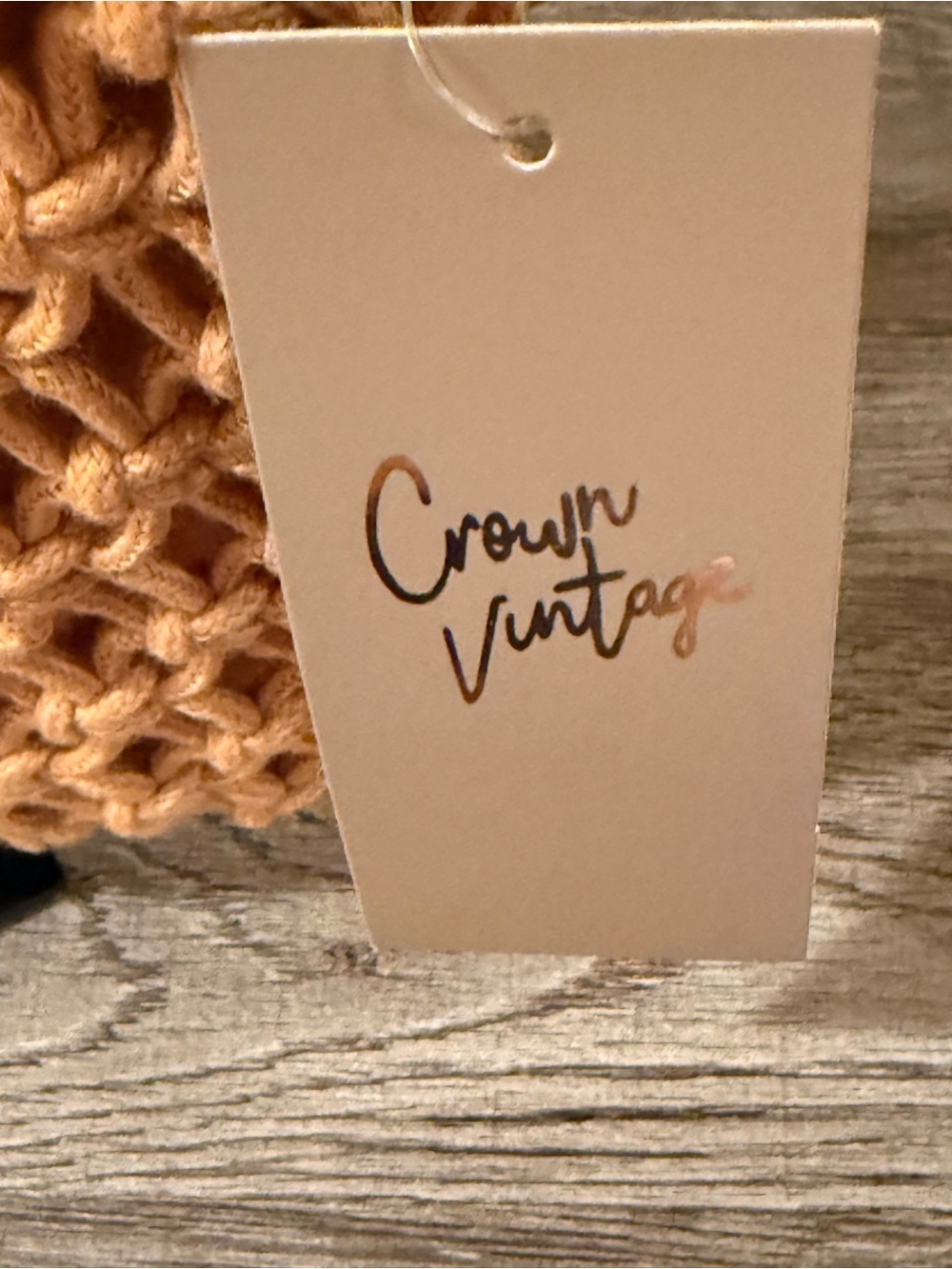 Crown Vintage Boho Macrame Tote Bag Wood Handles Crossbody Beach Resort NWT - Picture 3 of 12